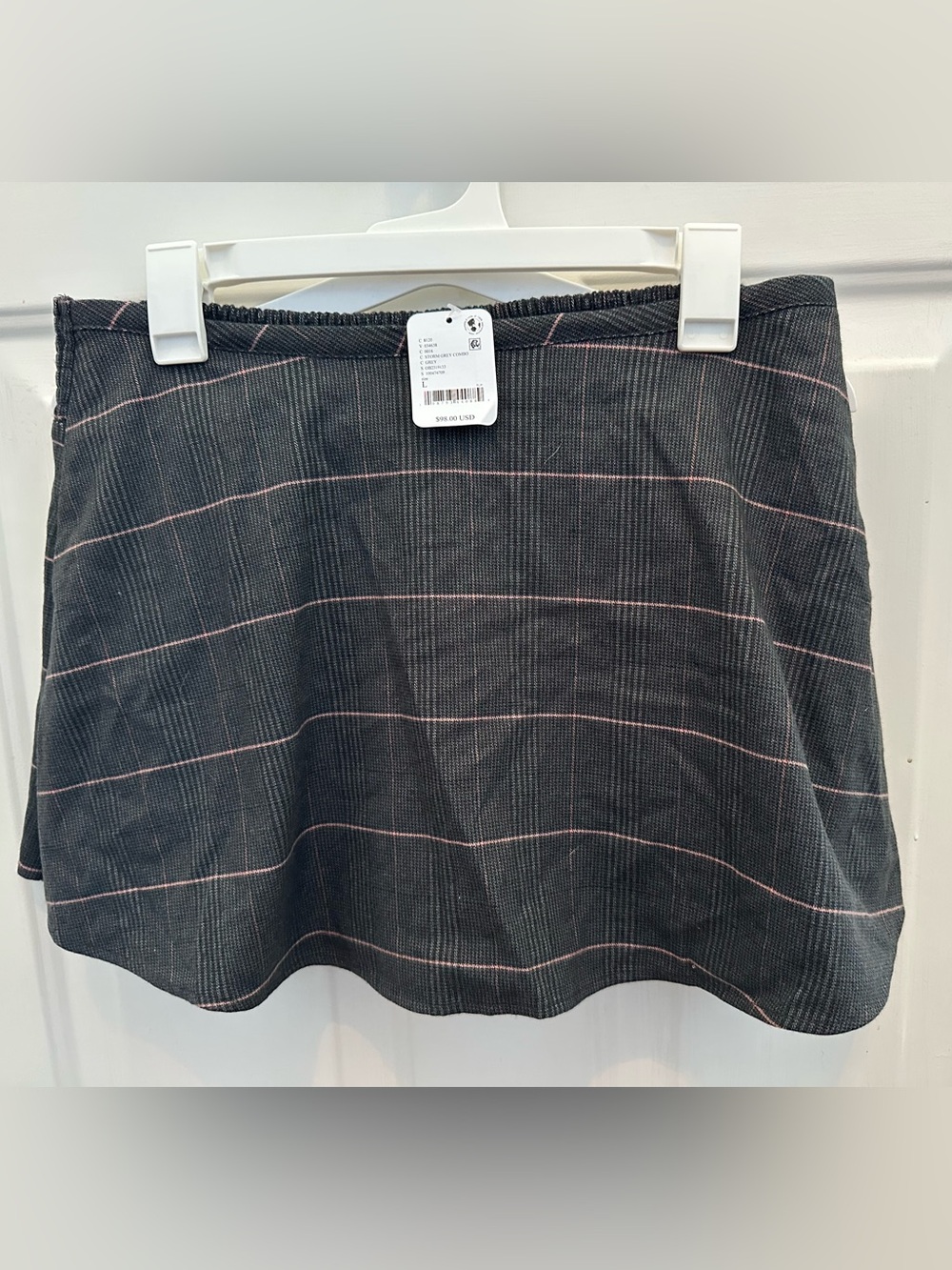Women’s Black Pinstripe Mini Skort with Pink Stripe